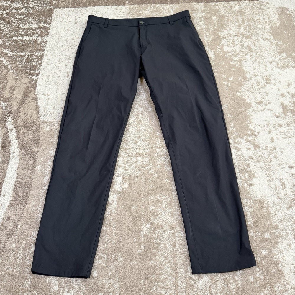 Lululemon Commission Pants Classic Mens 36x32 Black Warpstreme Stretch LM5AEYS